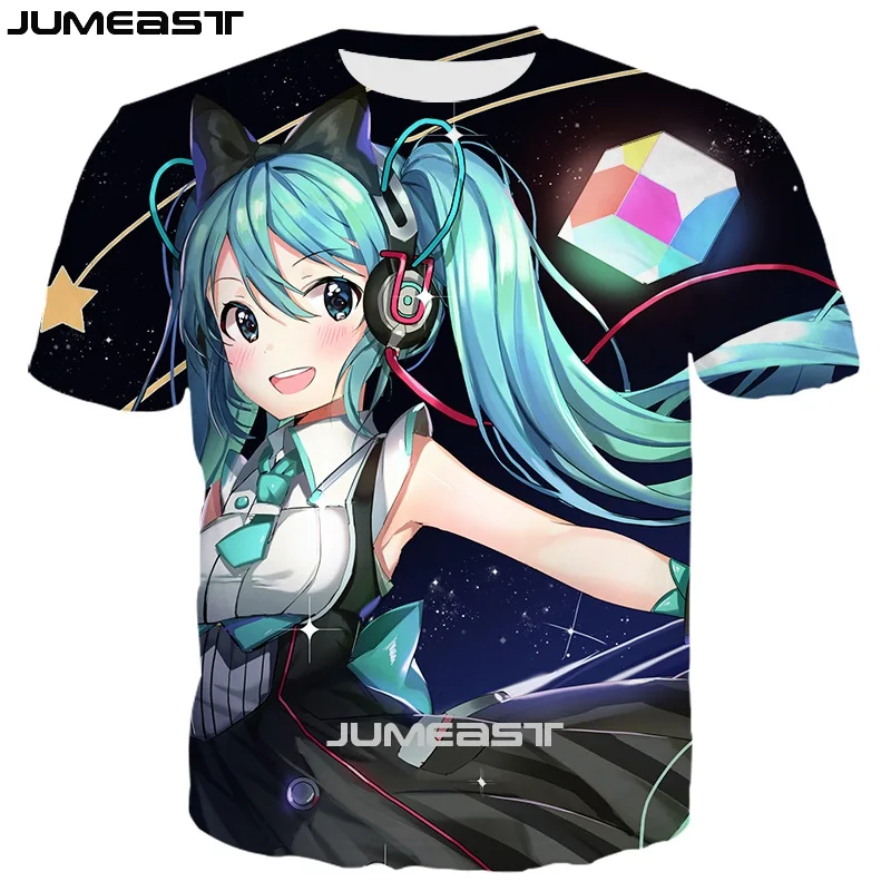 Бренд Jumeast, Мужская/женская футболка с 3D принтом, Аниме Vocaloid Hatsune Miku, короткий рукав, новинка, футболка, спортивный пуловер, летние топы, футболки - Цвет: 11