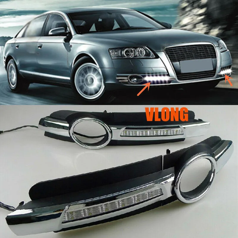 For Audi A6 C6 2005 2006 2007 2008 No error Daytime Running Light LED