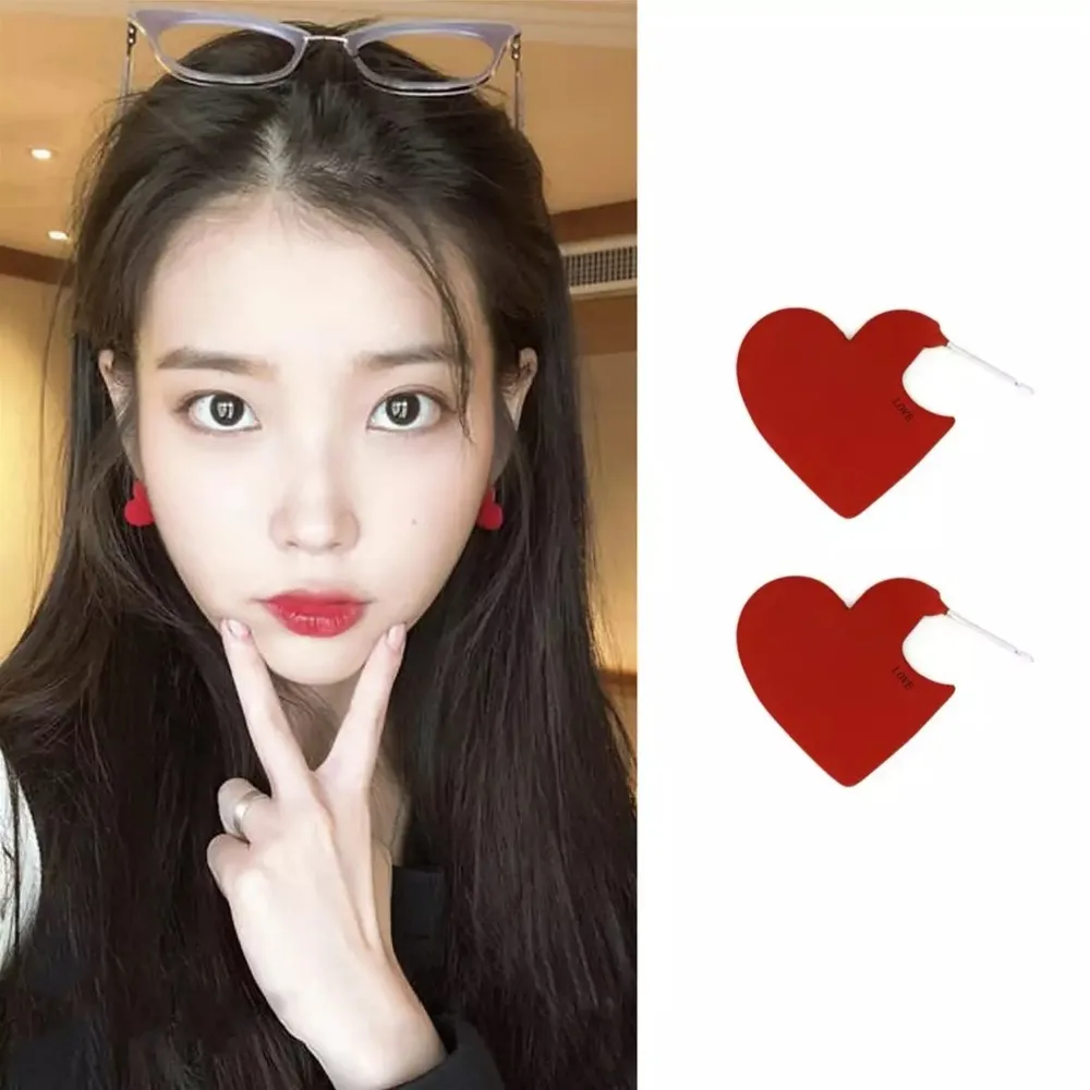 Lee Ji Eun iu такое же ожерелье Красное сердце Корейский простой сладкий привлекательный для женщин brincos модные ювелирные изделия mujer ожерелье