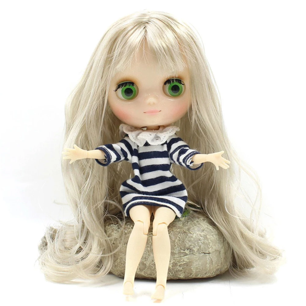 Ледяная кукла DBS blyth middie шарнирная блестящее лицо серебряные волосы 1/8 20 см|blythe doll