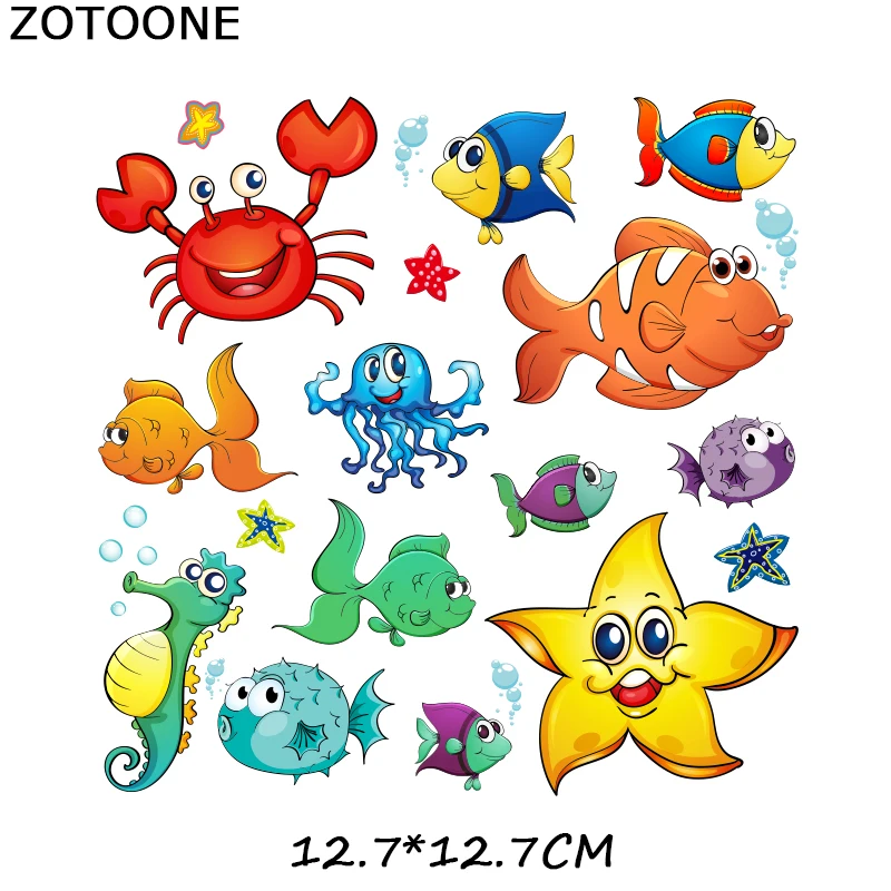 ZT1518 ZOTOONE Мультяшные комбинированные наклейки с животными для железной одежды, аксессуары для самостоятельной сборки, футболки, платья, моющиеся, с теплопередачей, H - Цвет: ZT1518