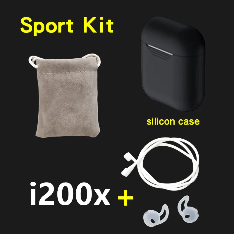 I200 X TWS Беспроводной наушники i200 TWS 6D супер бас Bluetooth 5,0 наушники pk i12 TWS i10 TWS i200 i500 i9000 TWS - Цвет: i200x kits black