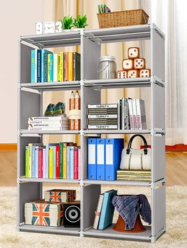 

4 Tiers Portable Simple Book Shelf Nonwoven Easy Install Shelves Bookcase Kids Bookshelf Minimalist Modern DIY Home Decoration