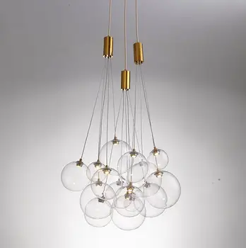 

HAIXIANG COB Glass Bubble Ceiling Lamp Dining Room Chandelier Island Drops Light Lighting Ceiling Fixtures