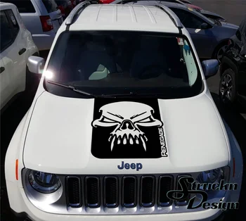 

For Renegade Hood Skull Grunge Graphic Vinyl Decal Sticker Side Reflective SUV