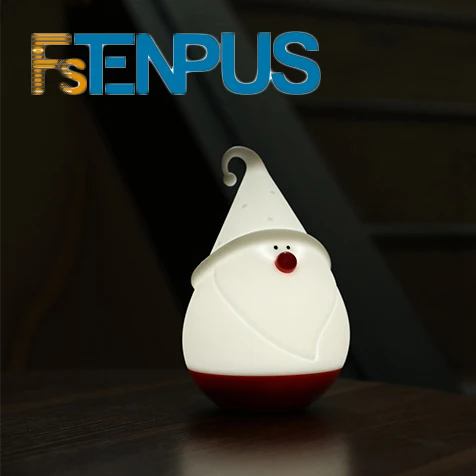 FSTENPUS Christmas gift little snowman warm heart lamp gift pat silicone lamp USB night lamp bedside led charging table lamp