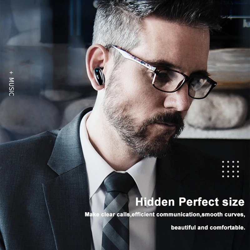 HOCO Mini Wireless Bluetooth Earphone Stereo Invisible in ear headphone with Mic Sports Running Earbuds for Samsung S20 iphone X