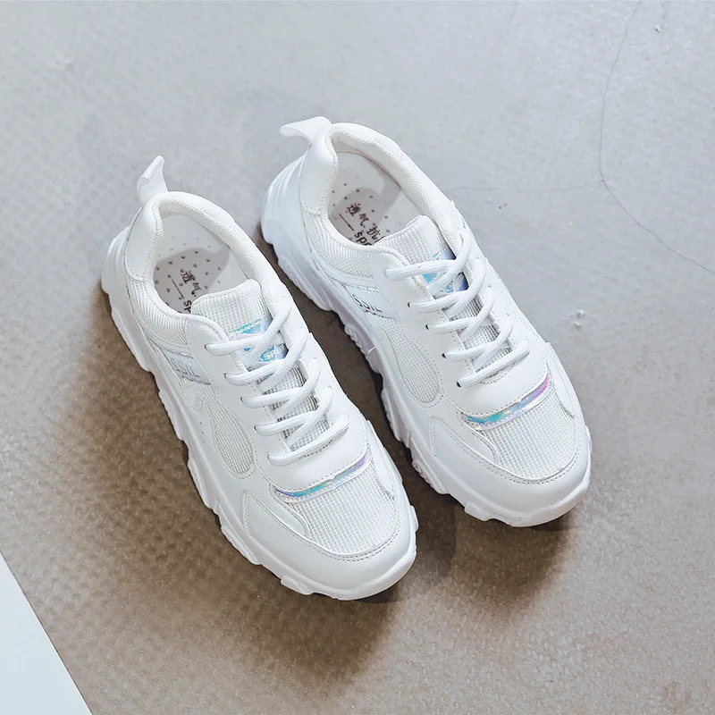 

Dad Shoes Women's 2020 Autumn New Style Korean-style Versatile round-Toe Mesh Cross Straps Breathable Casual Sports Shoes Women'