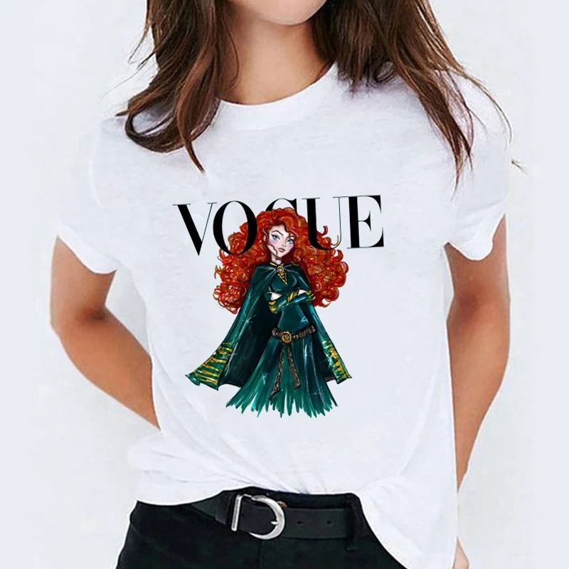 Женский элегантный журнал мультфильм милые дамы Vogue Топы графические женские s футболки женская рубашка женская футболка Harajuku футболка футболки