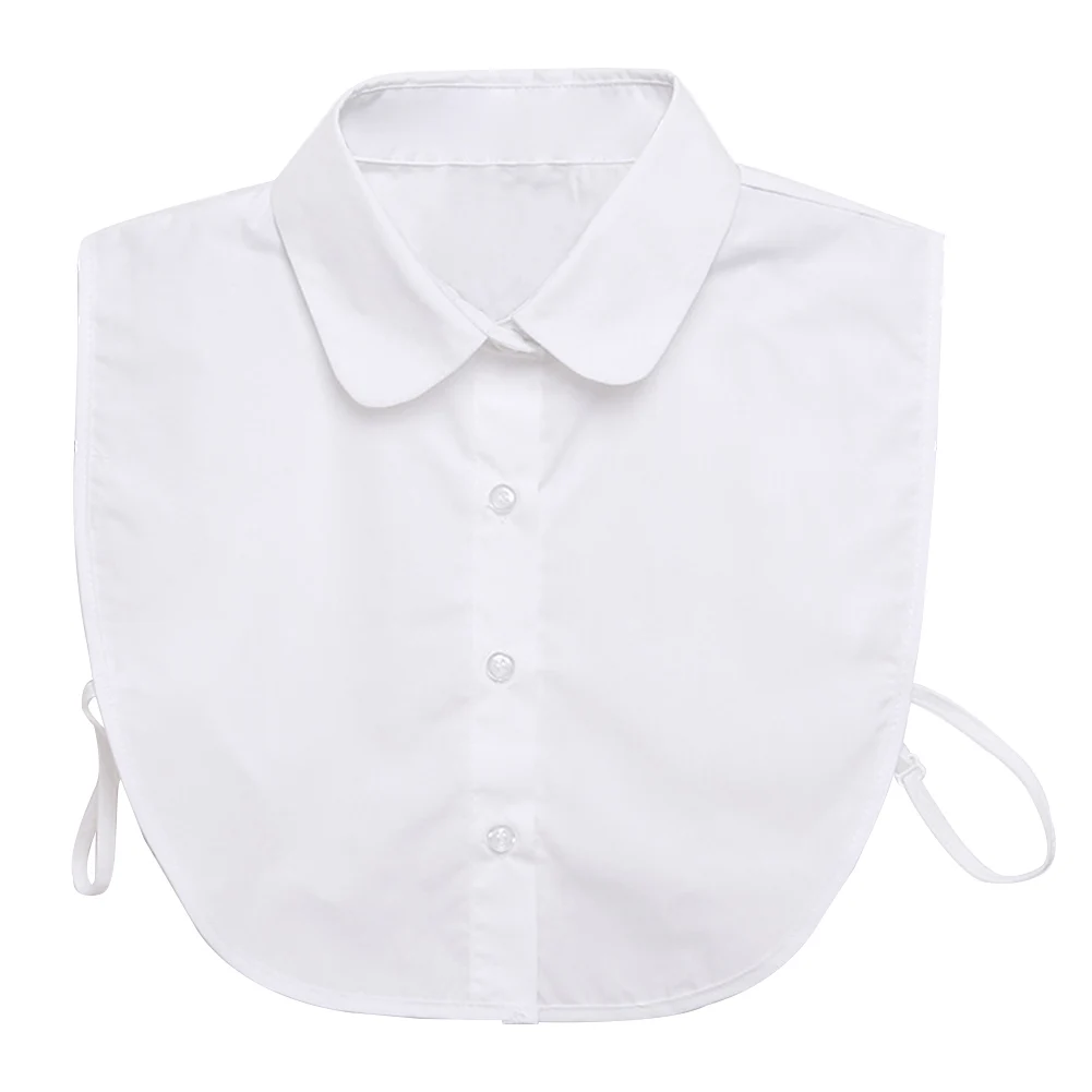 Женская круглая рубашка на пуговицах с отворотом, одежда, аксессуары, отстегиваемая блузка, воротник, чокер, однотонный универсальный топ с
