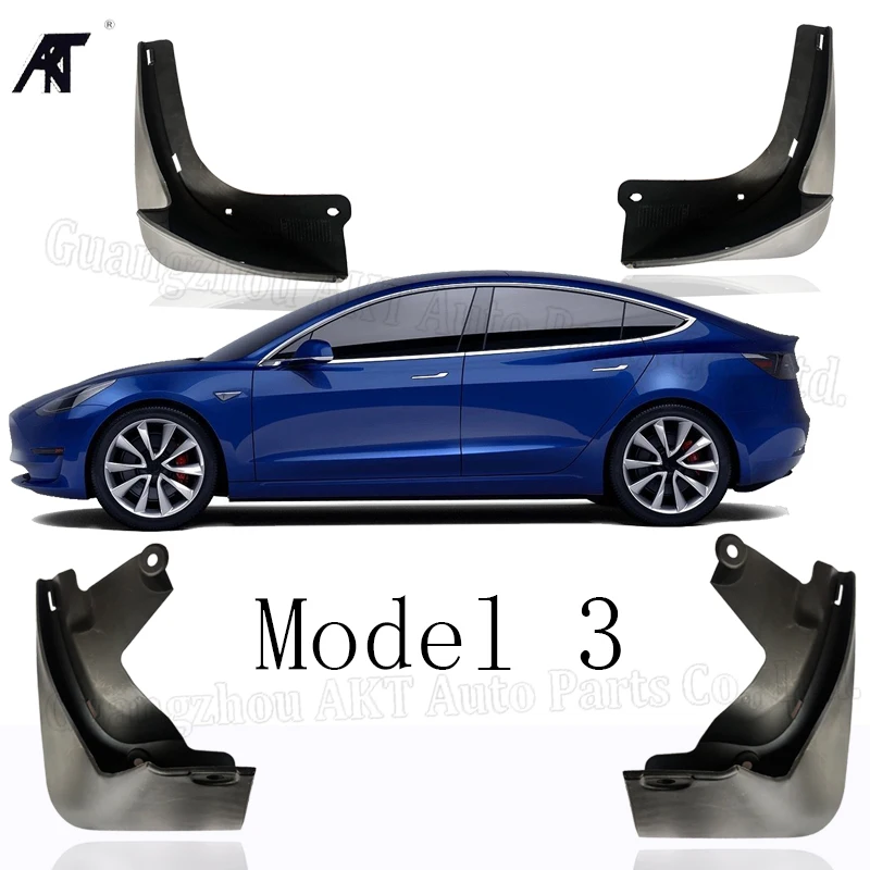 Автомобильные Брызговики для Tesla модель 3 mudflaps Брызговики щитки Брызговики для автомобиля Стайлинг OE стиль формованные