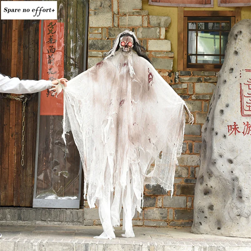 

Horror Halloween Party Props Hanging Halloween Creepy Ghost 1.8m Animated Zombie Ghosts Horror Scream Club Spooky Scary Props