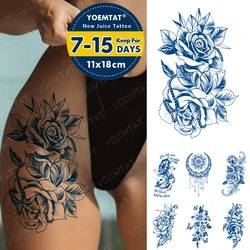 Juice Ink Lasting Waterproof Temporary Tattoo Stickers Peony Rose Flower Henna Flash Full Tattoos Body Art Fake Tatto Men Women