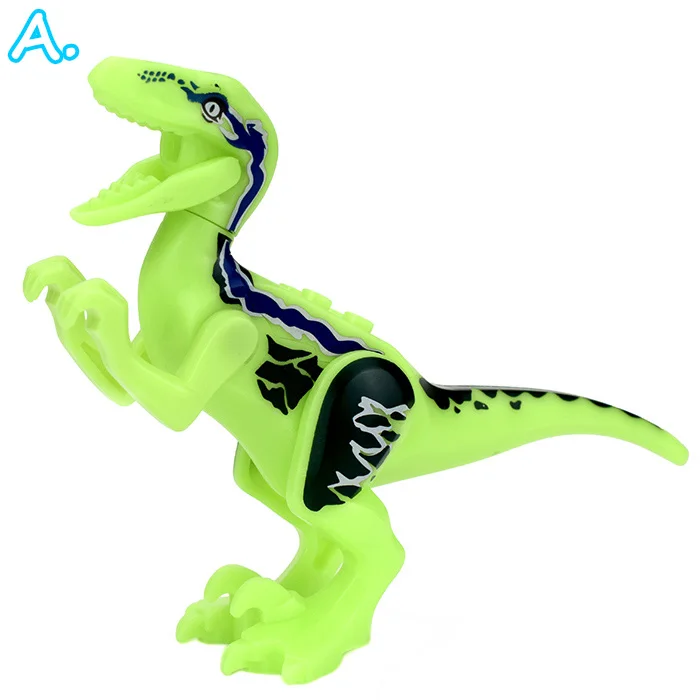 Светящиеся динозавры детские игрушки Юрский Мир Птерозавр люминесцентные игрушки строительные блоки Развивающие игрушки для детей подарок украшение - Цвет: BM-YG-KL-A