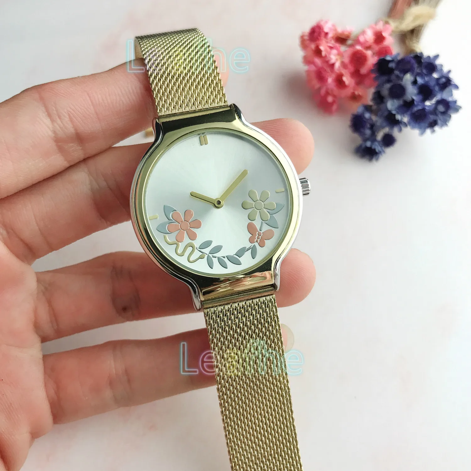 

Luxury Lady Silver Gold Steel brand bear Quartz Watch Female Clock Montre Femme Relogio Feminino