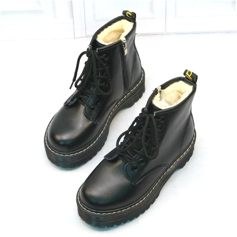 

Women Martin Shoes Zippers, Casual Boots Winter Warm Lace Up Women Ankle Boots