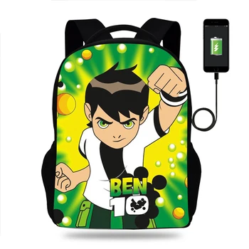 

17 inch BEN10 Kids Backpack Children School Bags For Boys Orthopedic Child Boy BookBag Knapsack Mochila Sets Pencil Bag