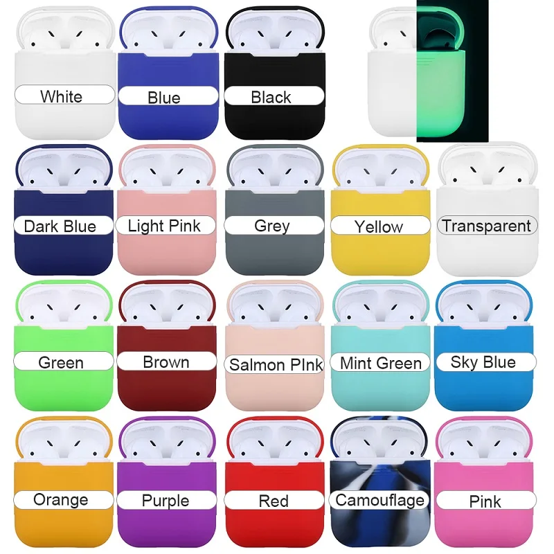 Мягкий силиконовый чехол наушники для Apple Airpods Bluetooth беспроводные защитный