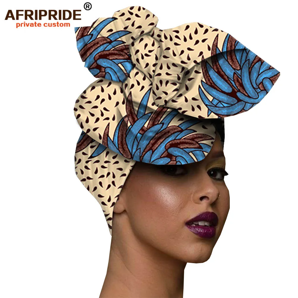 Африканская мода, повязка на голову для женщин, AFRIPRIDE, bazin richi, высокое качество, хлопок, воск, принт, Женская бандана A19H001 - Цвет: 293x