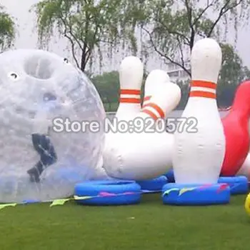 شراء شحن مجاني FreePump 6 قطع Zorb الكرة نفخ الإنسان البولينج لعبة 1 قطعة Zorb الكرة ل البولينج في الهواء الطلق الإنسان الرياضة
