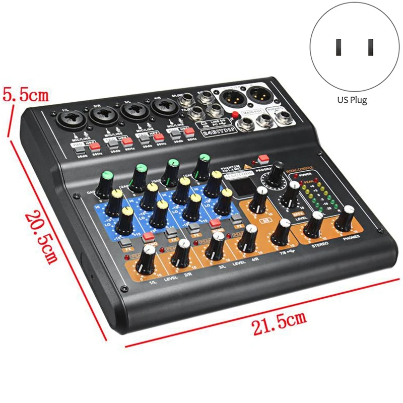 Профессиональный 8 каналов аудио микшерный пульт Мини USB цифровой DJ микшер с PAD переключатели DSP эффект для караоке PC встречи(US Pl