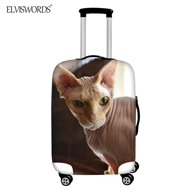 ELVISWORDS кошка Сфинкс шаблон чемодан защитные чехлы применяются к 18-32 дюймов эластичные молнии аксессуары для путешествий, чемодана крышка - Цвет: HMC1395