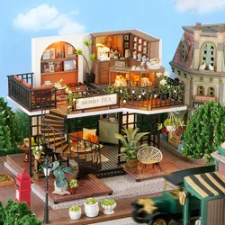 Maison de poupée Miniature en bois, nouvelle collection, bricolage, meubles, Jungle, salon de thé, jouets, cadeau d'anniversaire pour enfants 