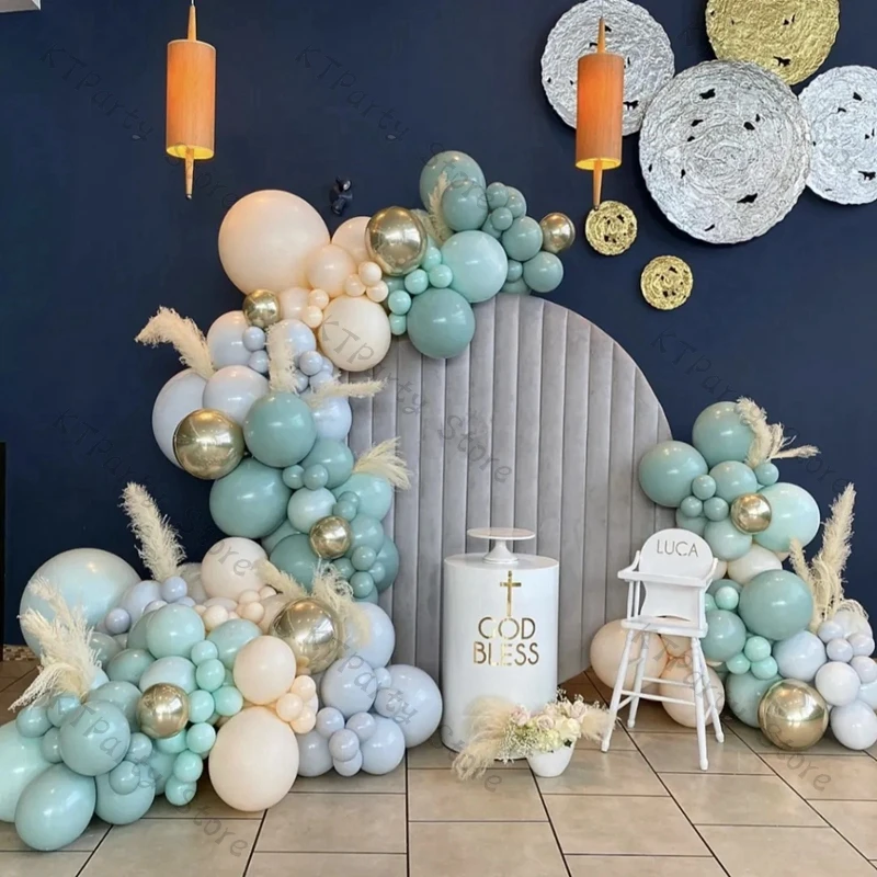 

Balloon Garland 162pcs Macaron Tiffany Blue Kit Wedding Decoration Cream Peach Grey Gold Ballon Birthday Party Baby Shower Decor