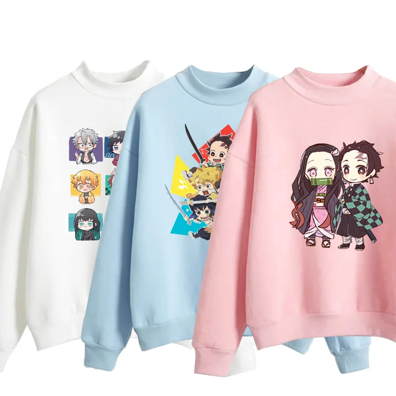 

Anime hoodie Winter clothes women Crewneck sweatshirt Kpop Goth Aesthetic Korean Crop top Demon slayer plus size long sleeve
