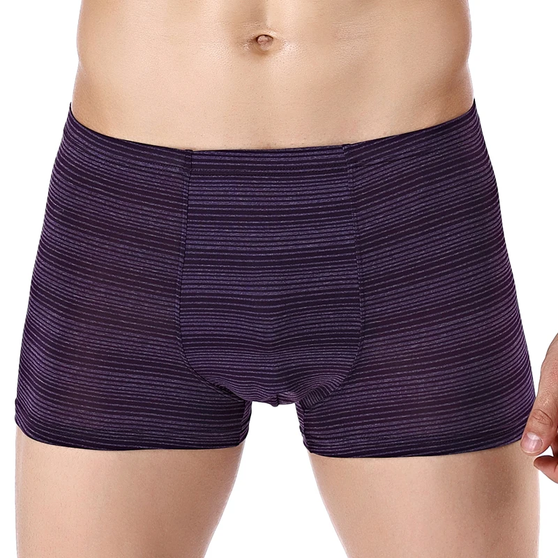 3pcs Purple EVES прохладное шелковое нижнее белье мужские трусы-боксеры дышащие нейлоновые мужские трусы супер стрейч сексуальные мужские трусы размера плюс - Цвет: 3pcs Purple