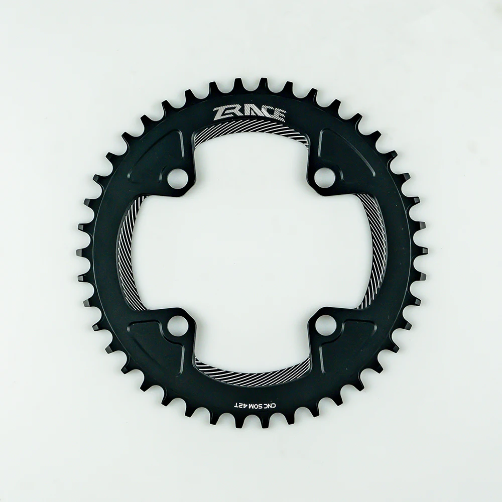 Black 42T ZRACE цепная цепь 40 T/42 T/44 T/46 T/48 T/50 T/52 T BCD104, узкий зуб AL7075 CNC, MTB/дорожный/складной велосипед/гравий-велосипеды - Цвет: Black 42T