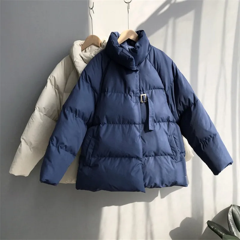 2019 Winter Women Jacket Fashion Solid Warm Parkas Korean Stand Collar Thick Casual Coat |