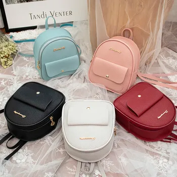 

Fashion Women Shoulders Small Backpack Letter Purse Mobile Phone Simple Ladies Travel Bag Student School Backpacks