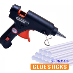 20w quente melt pistola de cola com 7mm cola varas mini armas industriais temperatura calor thermo ferramenta reparo elétrico luz leve