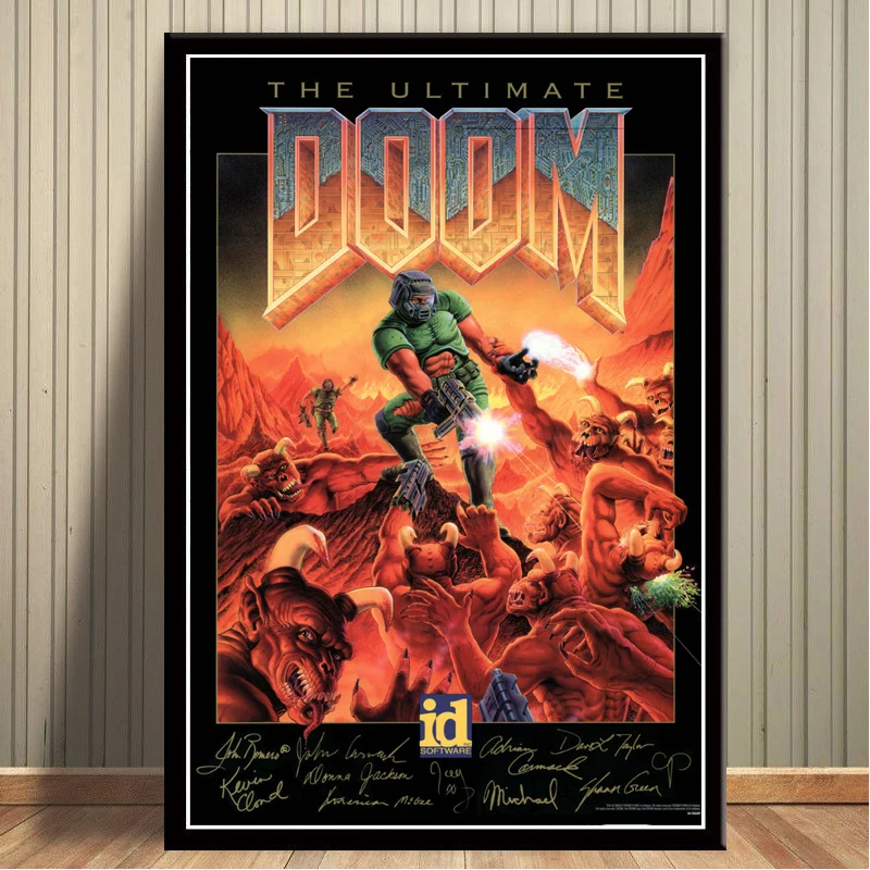 Классическая Картина на холсте Halo Video Games The Ultimate Doom постеры и принты Настенная