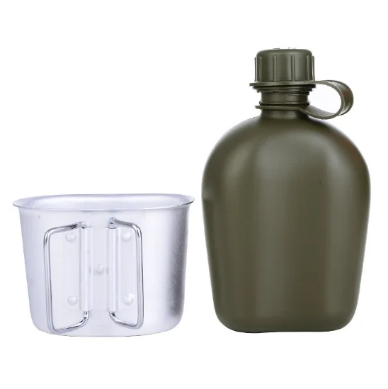 

Camping Hiking Survival Kettle Heavy Cover Army Water Bottle Aluminum Cooking Cup US Military Canteen Hot Outdoor Tableware