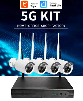 

TUYA Smart Life CCTV Camera System Wireless HD 4CH NVR Wifi Camera Kit Video Surveillance Smart Home Security IP Cam Set INQMEGA
