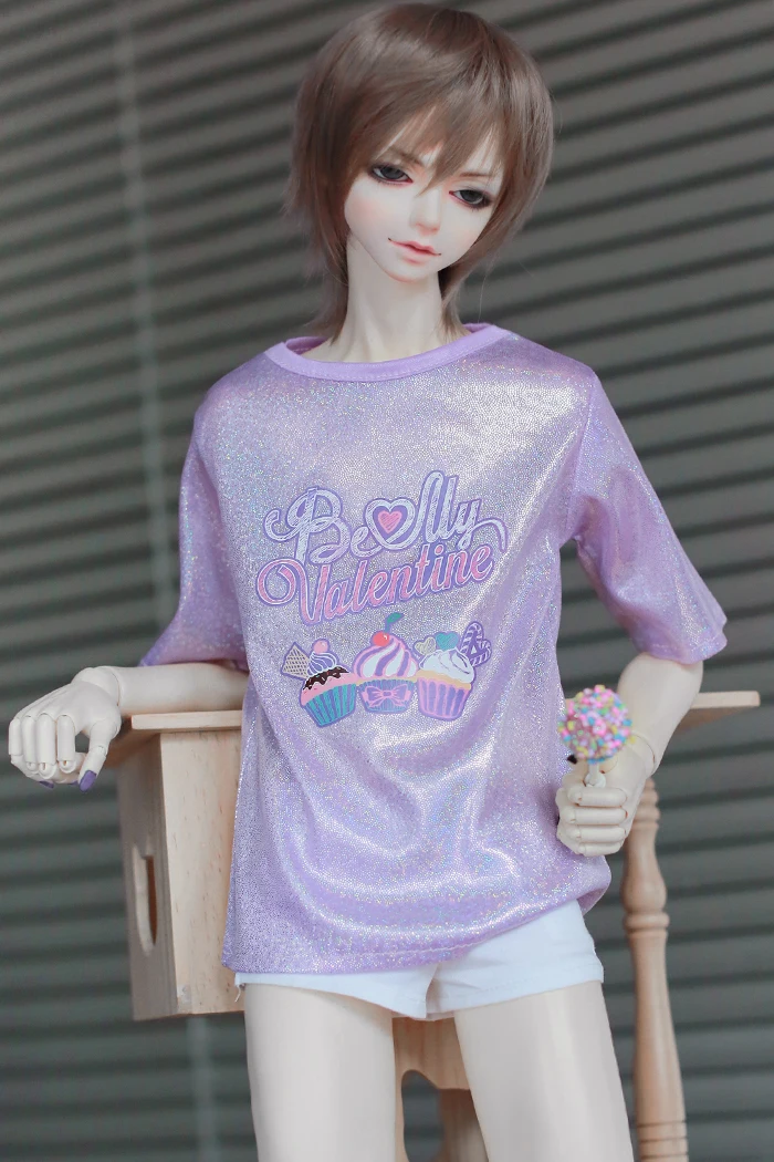 1PCS Bjd doll clothes for 1/3 uncle Laser Mirage T-shirt Half Sleeve 4 colors Fashion bjd dolls accessories