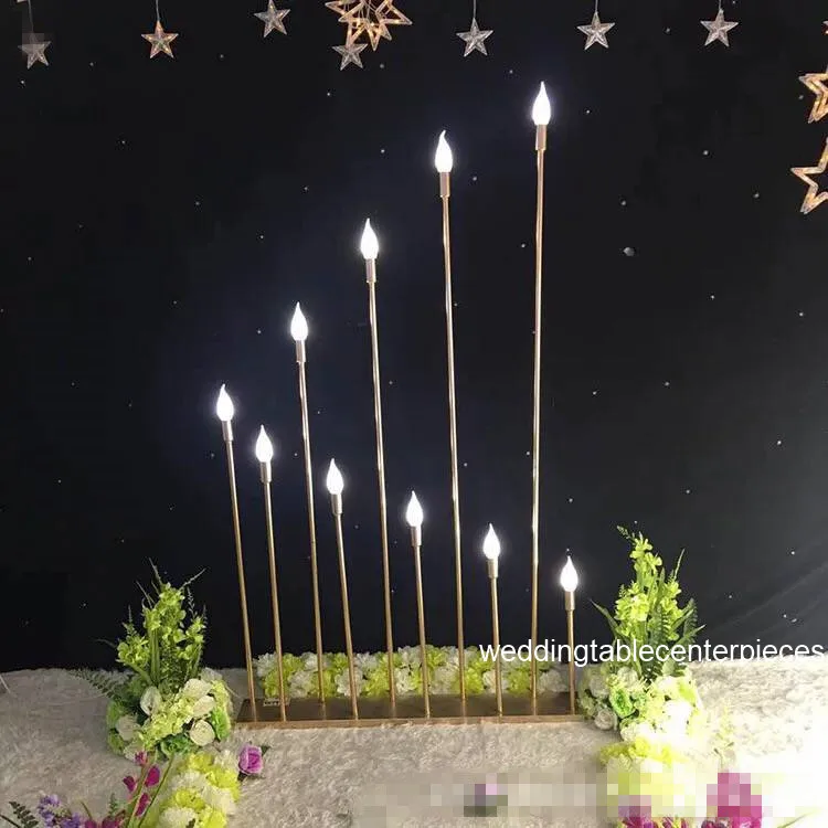 1pcs) gold led light gold indian wedding pillars for wedding walkway decoration wedding stage backdrop decoration