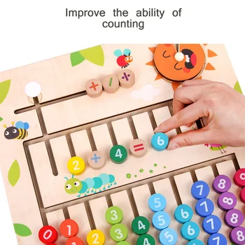 

Kid Toy Wooden Math Toys for Children Montessori Materials Learning To Count Numbers Early Mathematics Education for Babies Gift