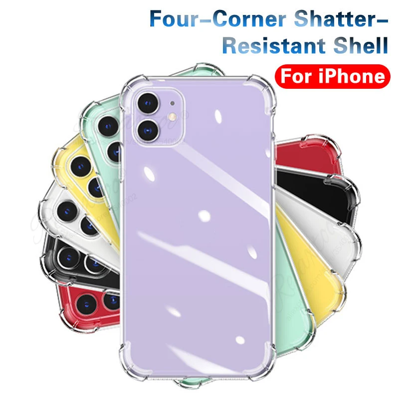 Мягкий Силиконовый противоударный чехол для iphone 11 pro phone max i phone11 прозрачный