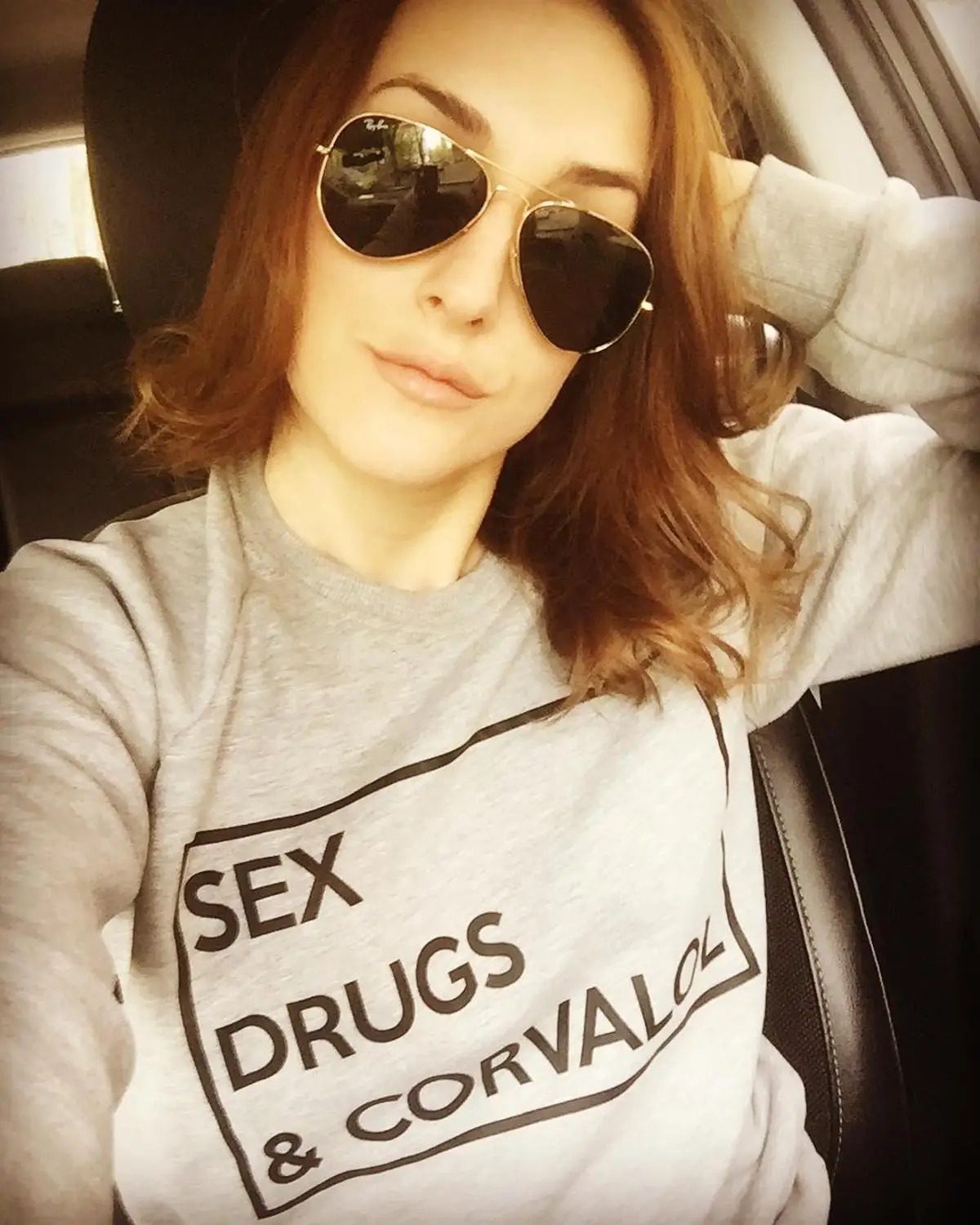 Women's Black Sweatshirt With Slogan SEX DRUGS &amp CORVALOL Cotton Hoodies For Female Casual Autumn Shirt Tops | Женская одежда