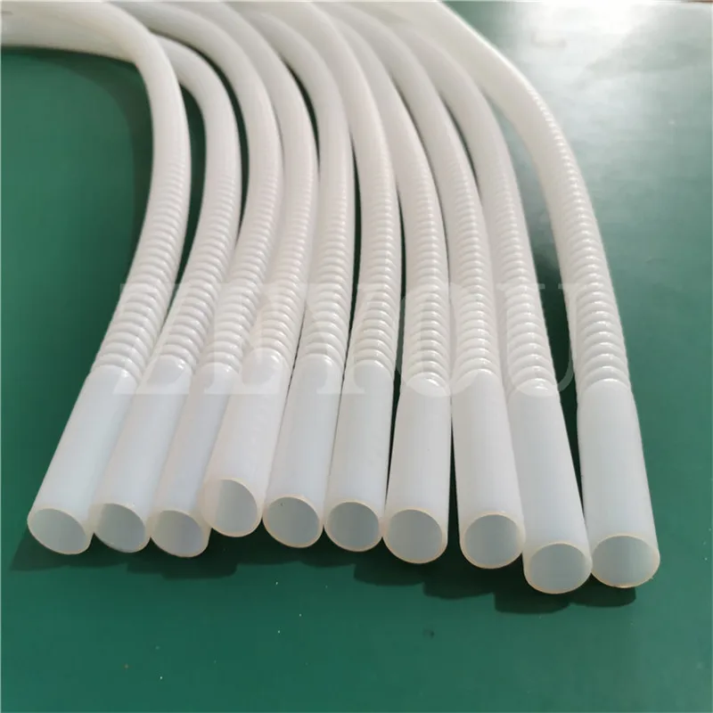 Tubo corrugado de PTFE blanco, resistente a altas temperaturas, anticorrosivo, F4, fuelle de 8x10mm, 1 metro de largo