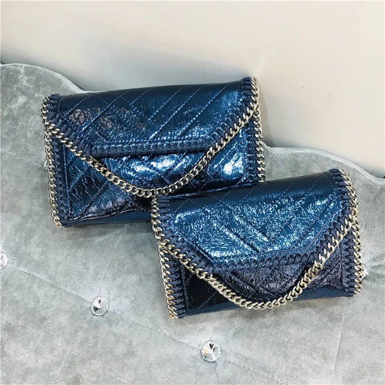 

2020 Oil Wax Cowhide Handmade Car Stitching Chain Single Shoulder Diagonal Small Bag