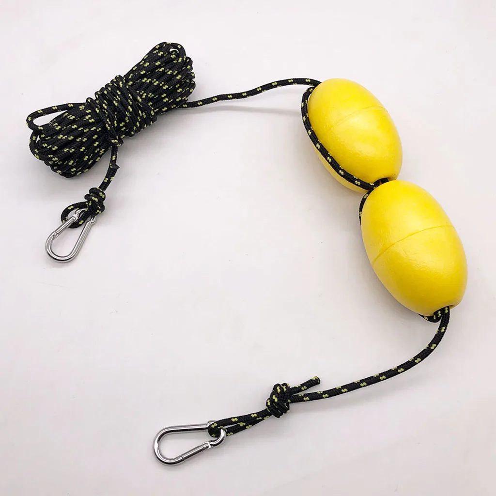 

1 Set Kayak Anchor Float Rope Buoy Throw Line with Clip & Nylon Cord, Rope Length 9.1m