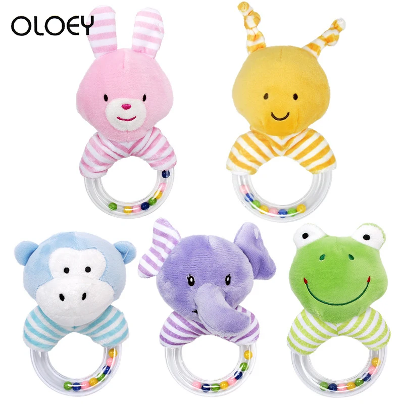 

Baby Animal Hand Ring Baby Plush Cartoon Cute Animal Hand Bell Holding Baby Toys Puzzle Pacifying Dolls