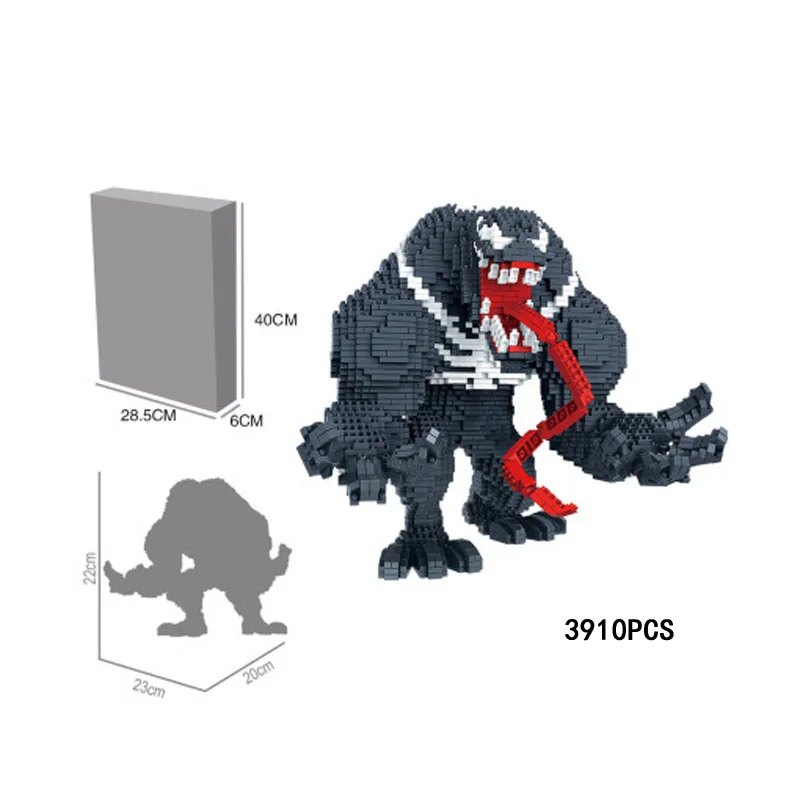 

Hot super heroes figure spider venom mavel antihero micro diamond block assemble building brick nanobricks model toys collection