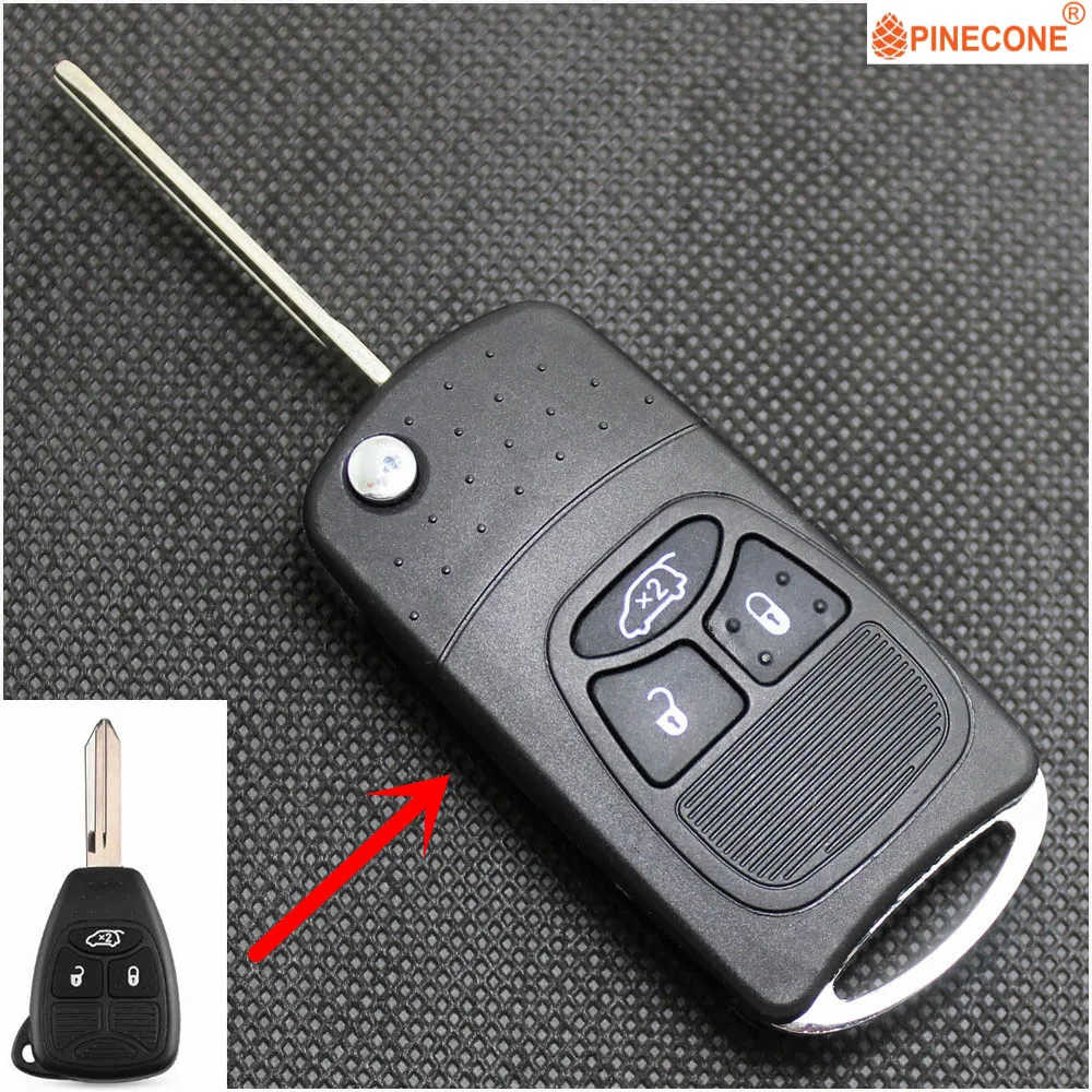 PINECONE для Chrysler Dodge Jeep Avenger Nitro Dodge чехол для дистанционного ключа 3 кнопки модифицированный автомобильный Стайлинг Брелок чехол