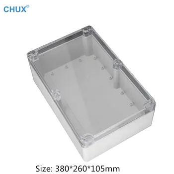 

Waterproof DIY Electrical Junction box 380*260*105mm IP65 Plastic case transparent Cover Enclosure sealed Outdoor Box