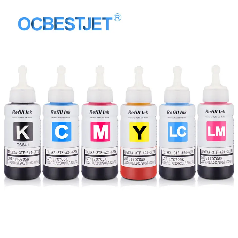 EcoTank tinta de tinte para impresora Epson, Kit de recarga de tinta para  impresora de inyección de tinta Epson L800, L801, L810, L1300, L1800, T6731  T6736 673|Kits de recarga de tinta| -